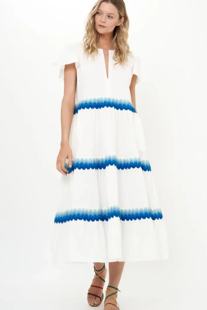 Online V-Neck Maxi- Pacifica Blue Maxis|Dresses
