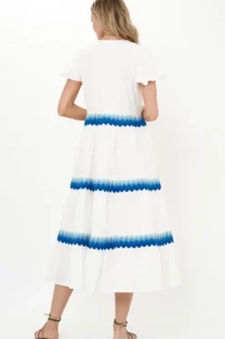 Online V-Neck Maxi- Pacifica Blue Maxis|Dresses