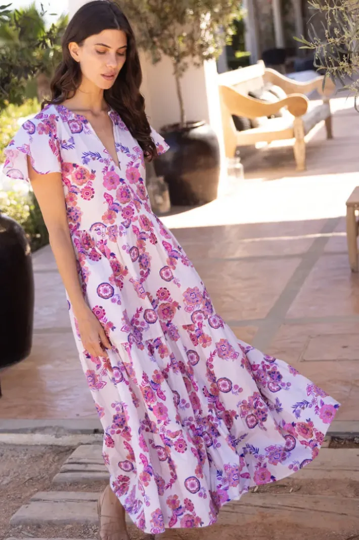 Outlet V-Neck Maxi- Pretoria Pink Maxis|Dresses