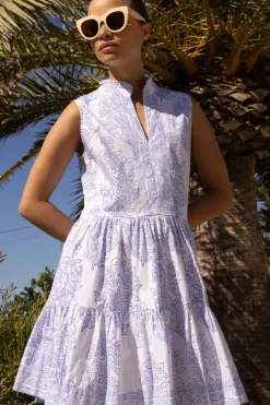 Hot Yoke Dress- Amadora Blue Short & Mini Dresses|Dresses