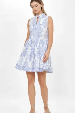 Hot Yoke Dress- Amadora Blue Short & Mini Dresses|Dresses